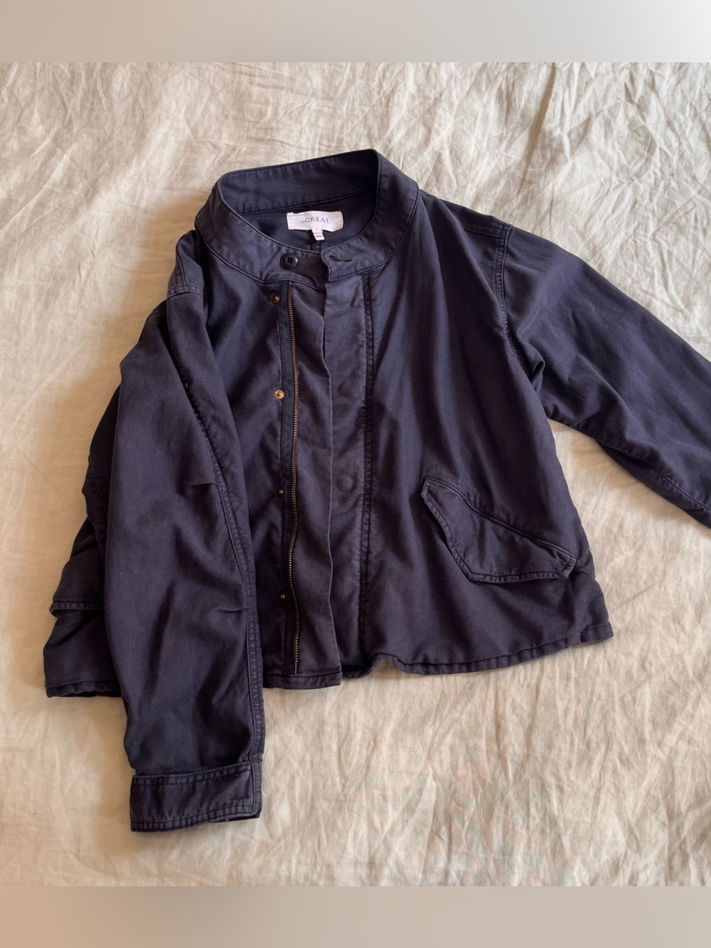 THE GREAT. Charcoal Button-Front Jacket - Picture 2 of 4